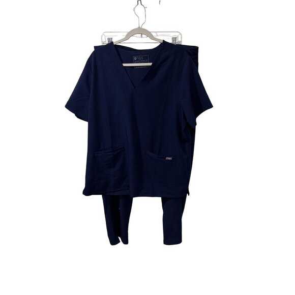 Figs Technical Collection Navy Blue Scrub Set V-Neck Top XXL & Kade Cargo XL - Picture 1 of 11